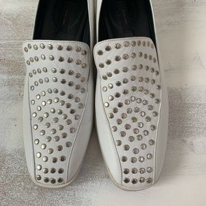 Rachel Comey Studded White Leather Loafers